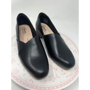 CLARKS Juliet Palm Loafers Womens 6 Black Leather Slip On Comfort Almond Toe NWT thumbnail 3