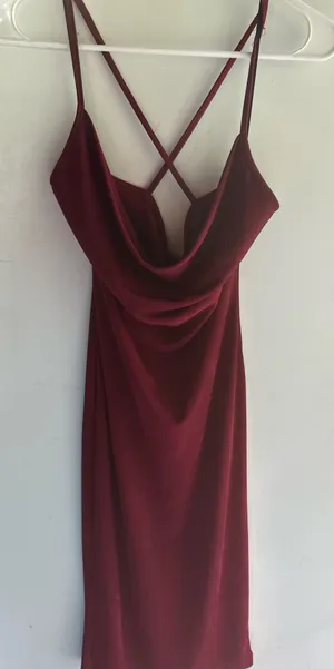 Windsor burgundy midi slip dress thumbnail 1