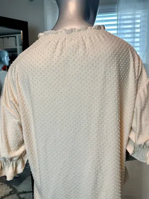 Madewell Texture & Thread 3/4 Clipdot Ruffle Cream Large thumbnail 5