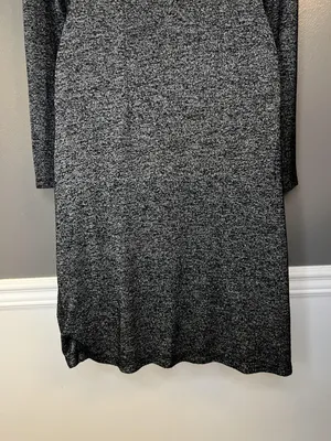 LOFT Dress Womens Small Gray Knit Long Sleeve Ruched Side Sheath Work Office thumbnail 8