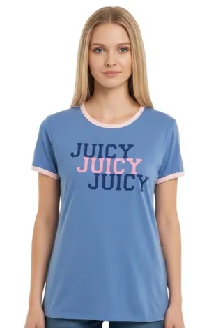 🆕Juicy Couture Logo Blue Short Sleeve Shirt thumbnail 1