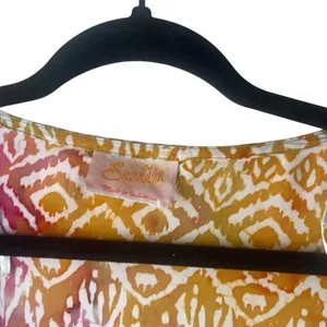 Santiki‎ Women's One Size Rainbow Tropical Vacation Cover Up Beach Front Tie Top thumbnail 4