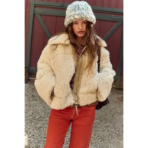 NWT!!‎ FREE PEOPLE Jolie Teddy Coat Faux Fur Oversized Bohemian Outdoors Medium thumbnail 4