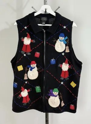 Vtg Designer Originals Studio Santa Ugly Sweater Vest 90’s Christmas Size 2X thumbnail 1