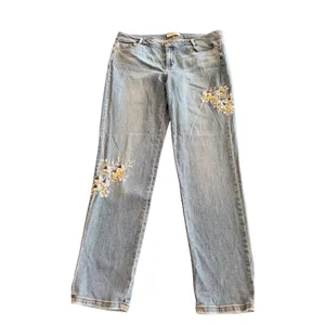 J. Jill Denim Straight Leg Embroidered Jeans size 12 thumbnail 6
