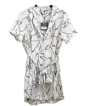 LE LIS Abstract Print Sopi’s Belted Tunic Dress Size M thumbnail 3