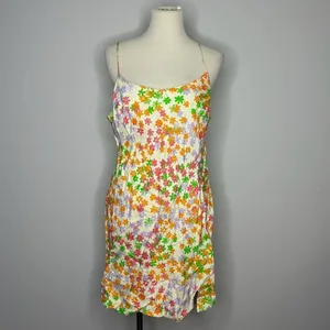 Asos- White Base w/Floral Print Mini Slip Dress thumbnail 4