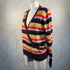 Madewell Wrap-Front Pullover‎ Sweater in Stripe thumbnail 6