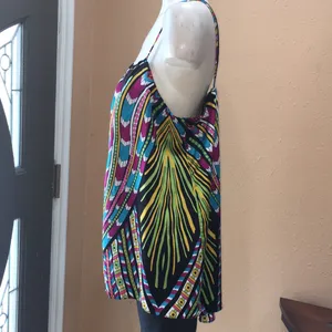 Nicole Nicole miller colorful spaghetti strap blouse Purple Size L thumbnail 3