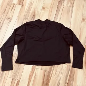 Old Navy Women’s Sz 3X Active CozeCore Long-Sleeve Cropped Rib-Paneled Top Brown thumbnail 6