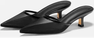 Mules Closed Pointed Toe Pumps Slip On Backless Dress Shoes thumbnail 1