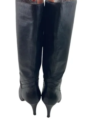 -Sean Ling Nigiri Boots Womens Sz 5.5 Black Buttery Soft Leather Heeled Pull On thumbnail 11