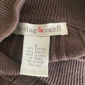 Vintage women’s Brown Ribbed Sweater mock turtle neck Hasting & Smith medium thumbnail 4