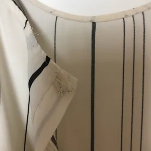 Zara White Striped Peplum Sleeveless Blouse | Size S thumbnail 4