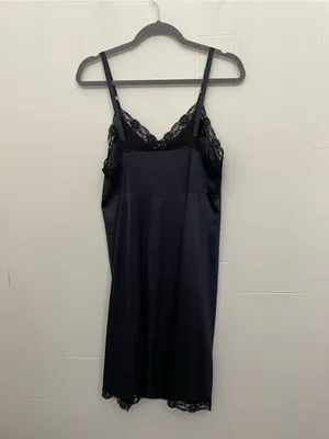Sears Vintage Lace Slip Dress Size 38 Black Babydoll Elegant Whimsygoth Romantic thumbnail 4