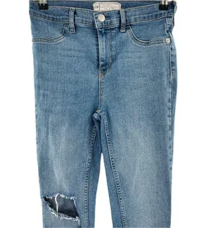 Free People Distressed Light Wash High Rise Stretch Skinny Jeans 26 S Short thumbnail 5