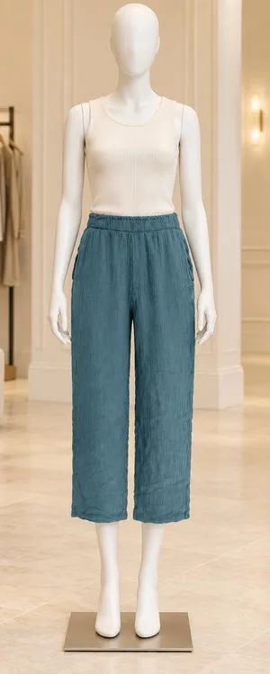 Jessica Simpson Womens Pants Teal Blue Cotton Gauze Wide Leg Small thumbnail 1