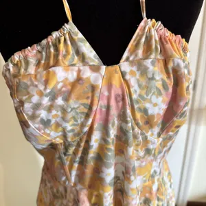 En Saison Kasey Yellow Floral Halter Maxi Dress Large Boho Beach Cowgirl thumbnail 5
