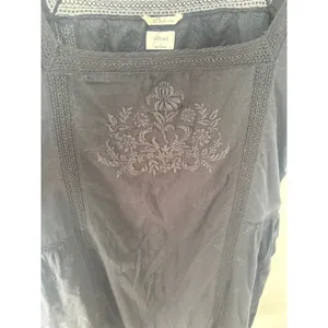 Wilfred Aritzia‎ La Boheme Black Embroidered Crochet Lace Mini Dress Womens L thumbnail 3