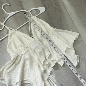 Princess Polly Tank Top asymmetrical fairy crop womens Cream (size 8) festival thumbnail 9