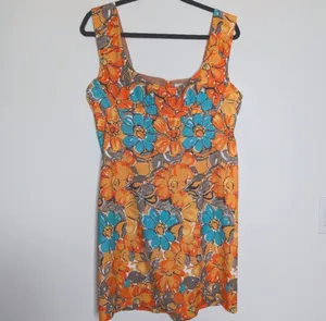 Miaou Vivi Mini Dress in Parisian Flower Orange Sz L thumbnail 4