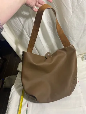 Reversible Brown Suede Shoulder Bag tote bag thumbnail 6