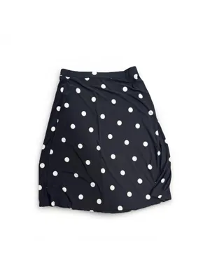 (RFB2) Kasper Petite Medium Black Midi Skirt White Polka Dot Elastic Waist Women thumbnail 2