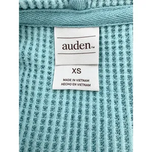 Auden Blue Waffle Knit 2 Piece Hoodie Jogger Lounge Set XS Cotton Blend thumbnail 5