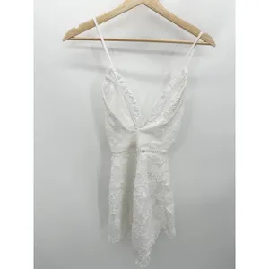 By The Way Revolve White Floral Lace Sleeveless Romper XS Bridal Bachelorette‎ thumbnail 2