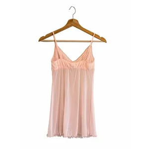 Vintage Y2K Victorias Secret Mesh Lace Pink Babydoll Dress Size M Coquette Fairy thumbnail 3