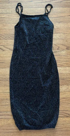 Urban outfitters shimmer black dress thumbnail 1