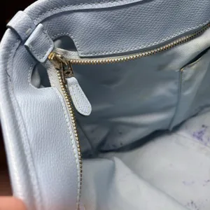 Coach Crossgrain Leather Taxi Street Zip Tote Sky Blue W/ Hangtag XL Purse Flaws thumbnail 10