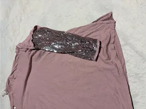 Free people sequin sleeve Rose Pink Long Sleeve Top XS thumbnail 3