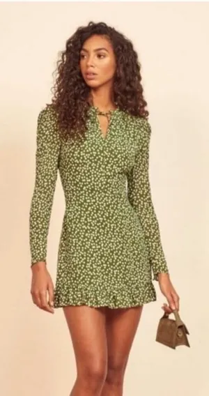 Reformation‎ Marcy Green Polka Dot Dress Size: 8 thumbnail 1