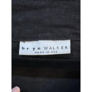 Brynn Walker 100% Linen Popover Lagenlook Blouse Top Size Small Black thumbnail 4
