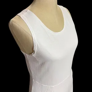 VTG Lou‎ Nardi M Knit Maxi Dress White Minimalist Coastal Summer Boho Lounge 90s thumbnail 2