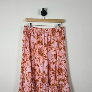 Petal + Pup Women’s Flowy Floral Maxi Skirt Pink/Purple/Orange Size L thumbnail 4