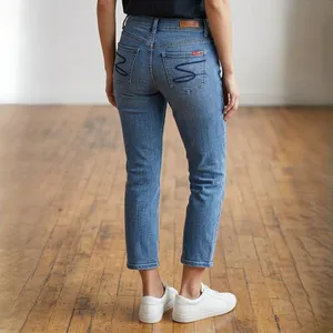 Seven7 Womens Low Rise Ankle Crop Jeans Size 24 Medium Wash Stretch Denim thumbnail 2