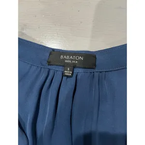 Babaton Silk Dress Sleeveless Drawstring Waist‎ Casual Blue Size S thumbnail 2