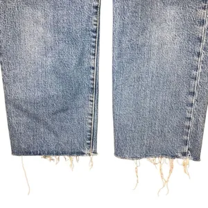Levi’s medium wash rib age straight Jean non ripped raw hem button fly #759 thumbnail 6