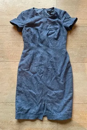 Banana Republic‎ Petite blue Denim Short-Sleeve Dress Casual Office Wear size 0 thumbnail 1