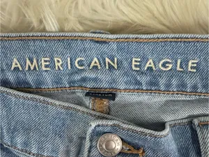 American Eagle Super High Rise Straight Jeans Size 10 Regular Light Wash Stretch thumbnail 3