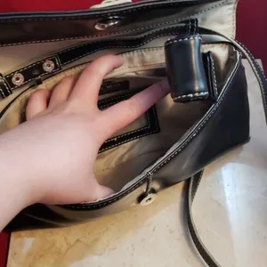 Nine West Black Shoulder Bag with Built In Cell Phone Holder thumbnail 5