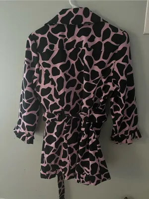 HeartSoul Black Trench Coat with Pink Spot Pattern thumbnail 6