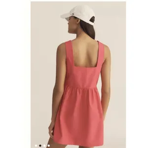 Anthropologie Daily Practice Notch Neck Mini Dress Fuchsia Pink Womens Large thumbnail 2