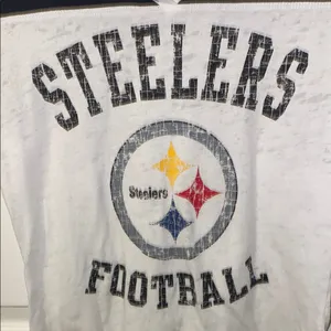 NFL White and Black Short Sleeve Tee Steelers Edition Size Medium thumbnail 2