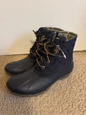 Sperry Top-Sider Women's Saltwater Quilted Nylon Duck Boots Black NWOT Size 7 thumbnail 4