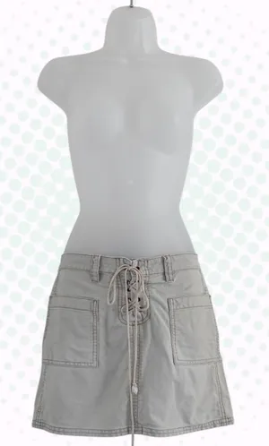 Vintage Y2K American Eagle Khaki Low Rise Lace Up Cargo Mini Skirt Size 0 thumbnail 1