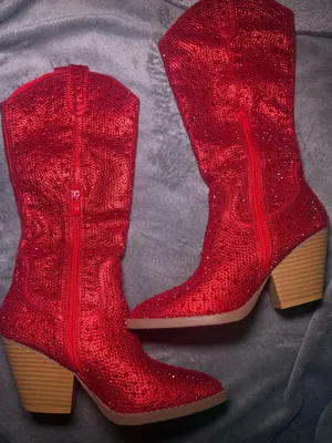 Red Rhinestone Cowboy Amazon Boots thumbnail 3