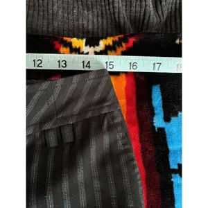 Loft By Ann Taylor Black/Blue Striped Dress Pants‎ Mid Rise Zip Size 30x29 thumbnail 5